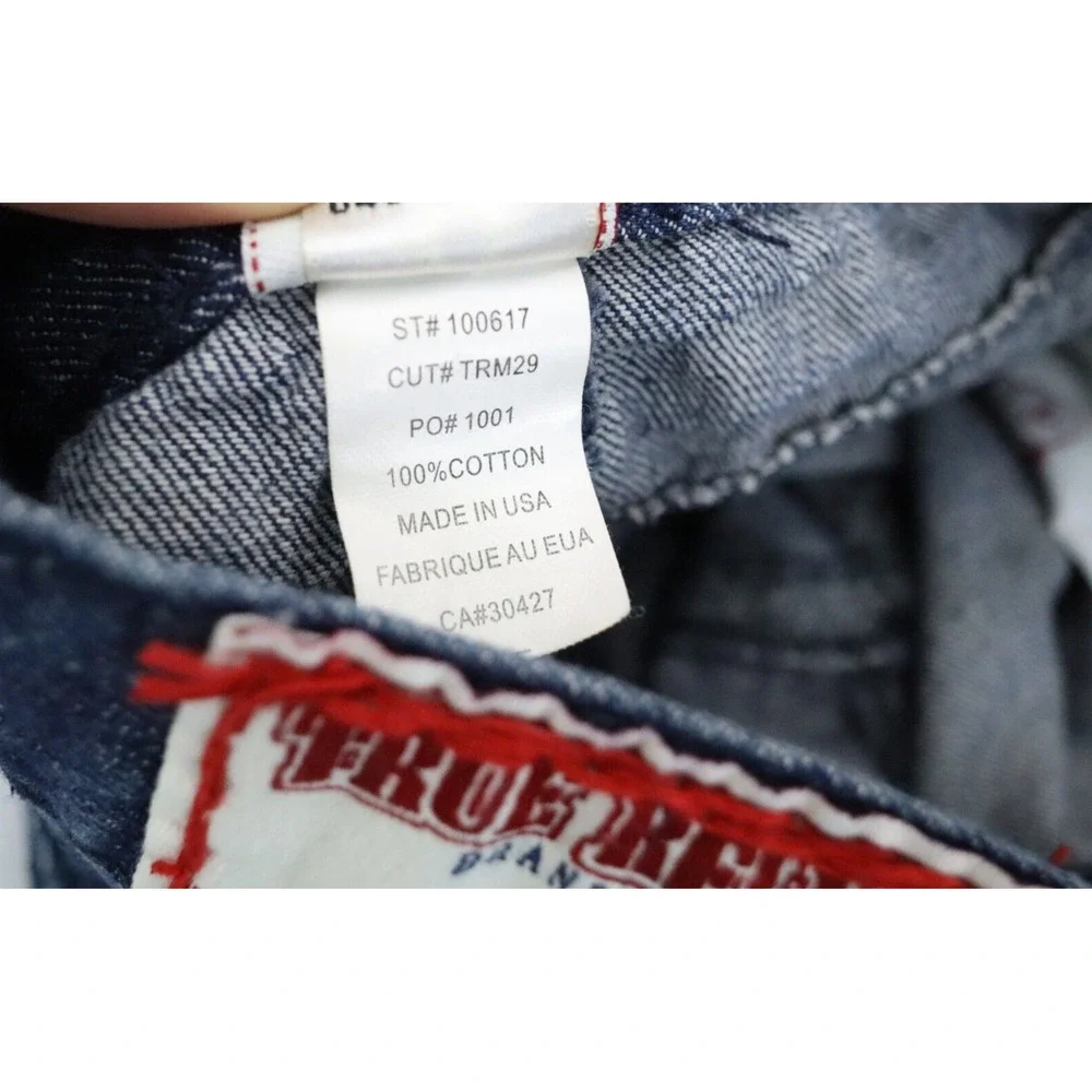 True Religion Jeans Mens 34x32 Rainbow Billy Denim Pants Flap Pockets Cotton USA